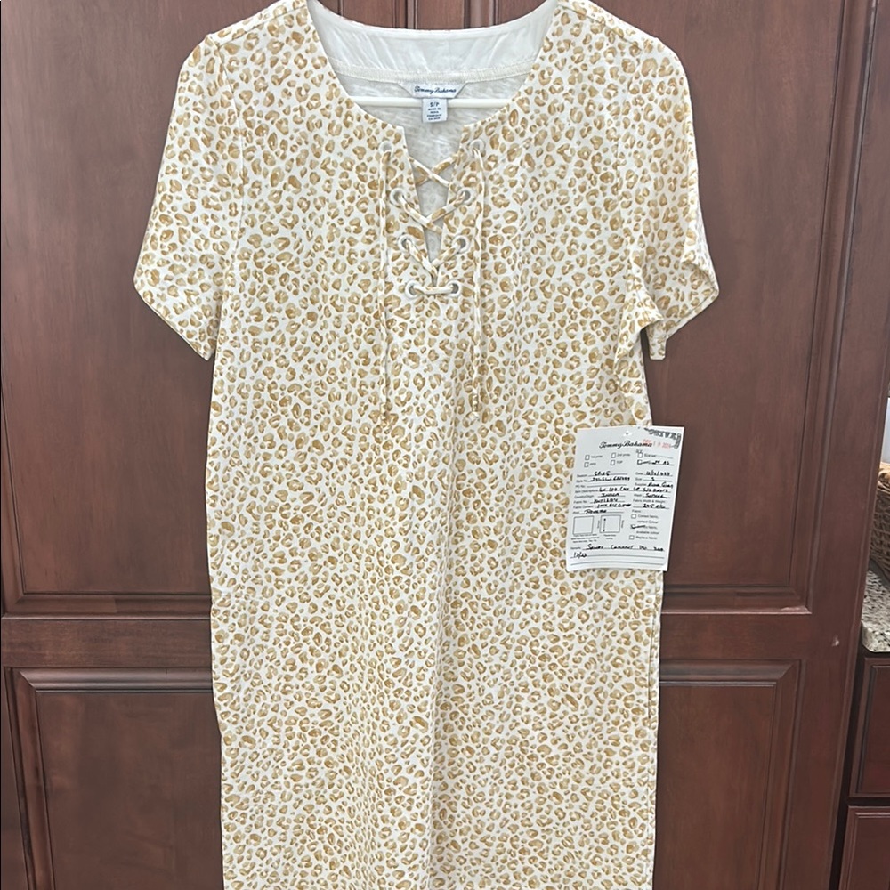 Tommy Bahama Leopard Print Lace-Up Dress